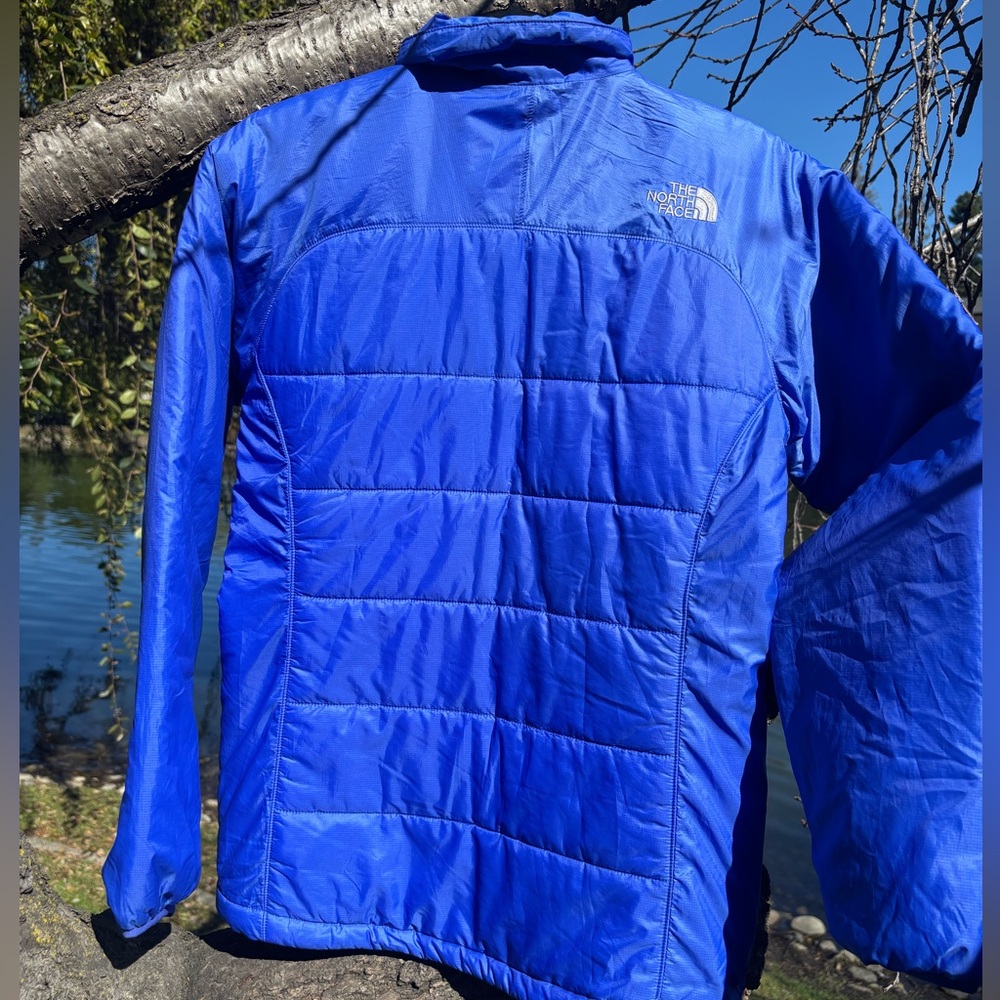 THE NORTH FACE Bright Blue Mock Neck Quilted Puffer Jacket S/P - Picture 2 of 13